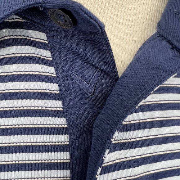 Callaway Men's Opti-Dri Golf Polo Shirt XL Extra Large Blue & White Striped - Picture 5 of 7